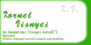 kornel visnyei business card